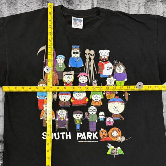 Vintage 1998 South Park Character Collage Tee (XL) - Black Cartoon Graphic - Picture 4 of 7